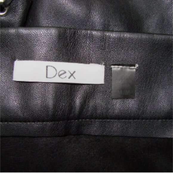 Black Faux Leather Mini Skirt Silver Grommet Festival Boho Size Medium - Picture 3 of 8